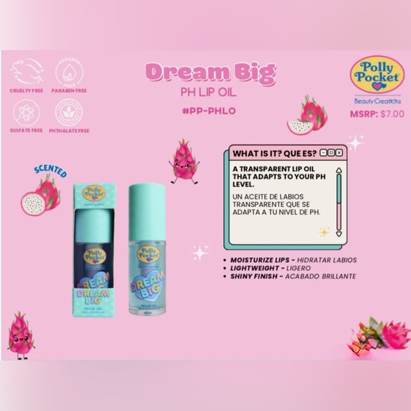 BEAUTY CREATIONS Polly Pocket Dream Big and Tiny Vibes PH Lip Oil - Picture 1 of 3